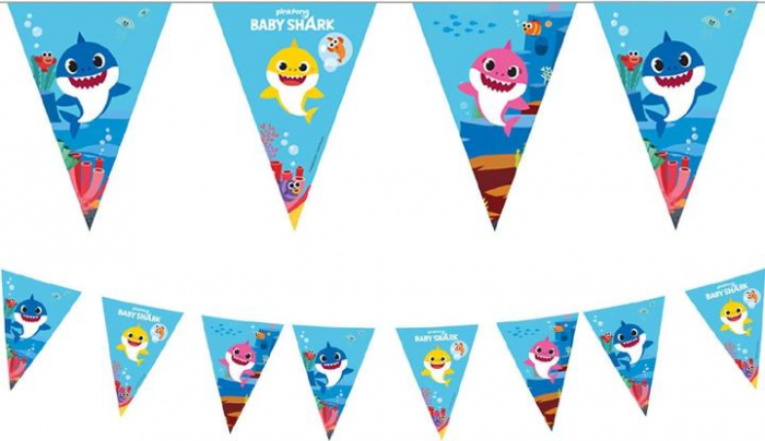 Ghirlanda cu 9 steaguri Baby Shark, 230 cm [1]