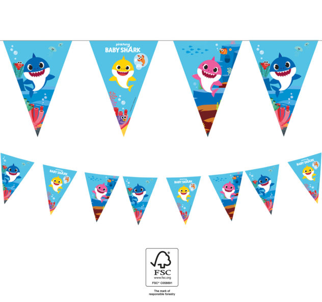 Ghirlanda cu 9 steaguri Baby Shark, 230 cm [3]