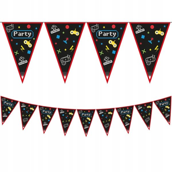 Ghirlanda cu 9 steaguri model Gaming Party, 230 cm [1]