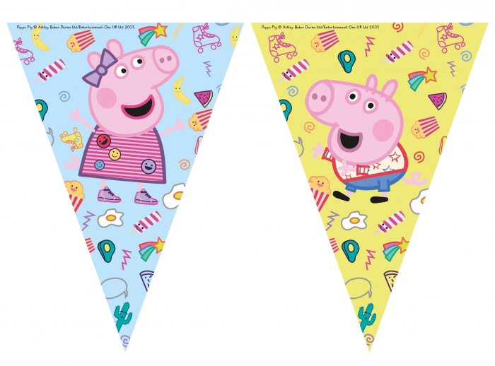 Ghirlanda cu 9 steaguri Peppa Pig Messy Play, 230 cm [1]