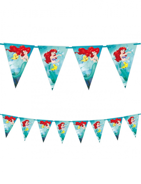 Ghirlanda cu 9 steaguri Printesele Disney Ariel Mica Sirena, 230 cm [2]