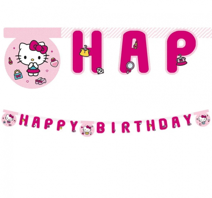 Ghirlanda decor Hello Kitty Fashion Stylish, Happy Birthday Sign FS, 200 cm [1]