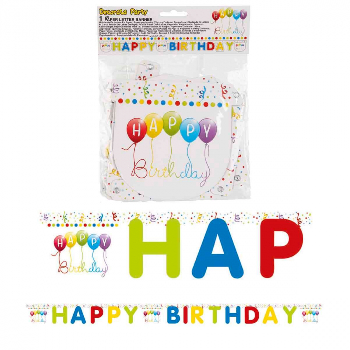 Ghirlanda decor Happy Birthday Streamers Sign FS, 200 cm [2]
