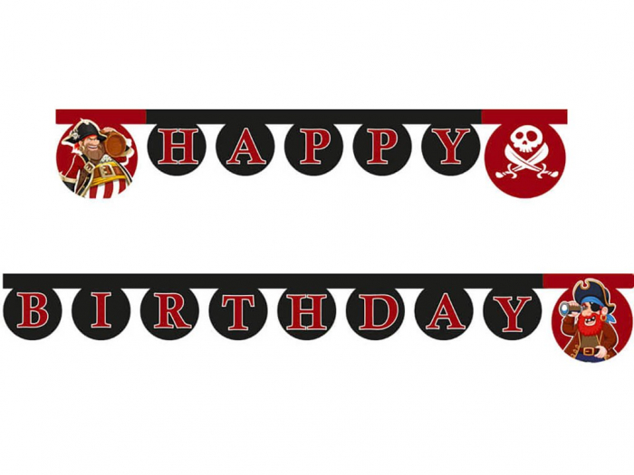 Ghirlanda decor Insula Piratilor, Happy Birthday Sign FS, 200 cm [1]