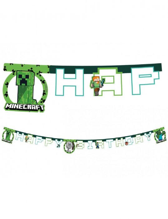 Ghirlanda decor, Minecraft Happy Birthday Sign FS, 200 cm [1]