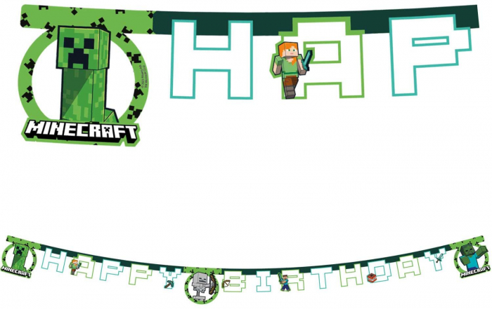 Ghirlanda decor, Minecraft Happy Birthday Sign FS, 200 cm [2]