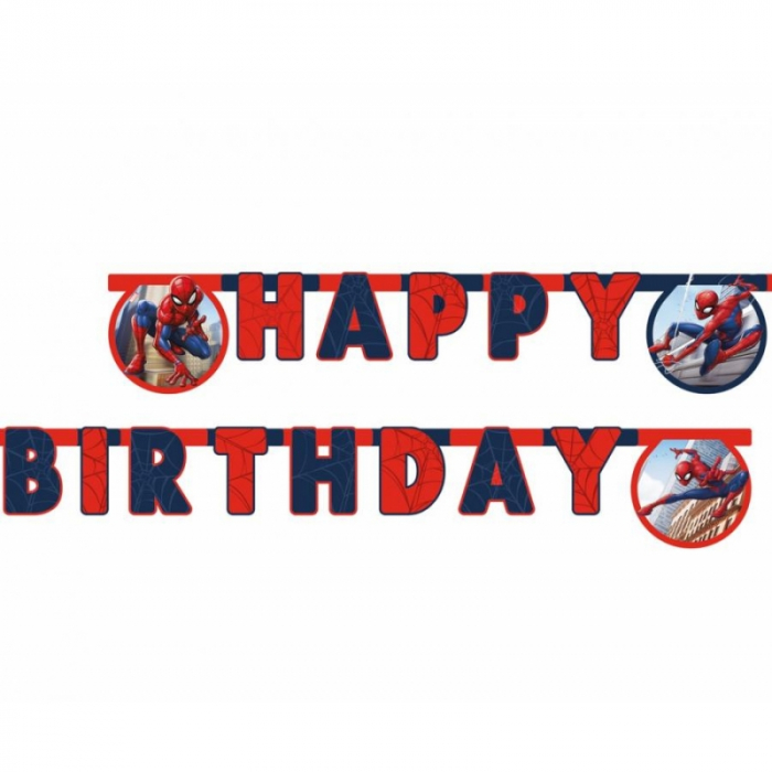 Ghirlanda decor Spider-Man Crime Fighter, Happy Birthday Sign FS, 200 cm [1]