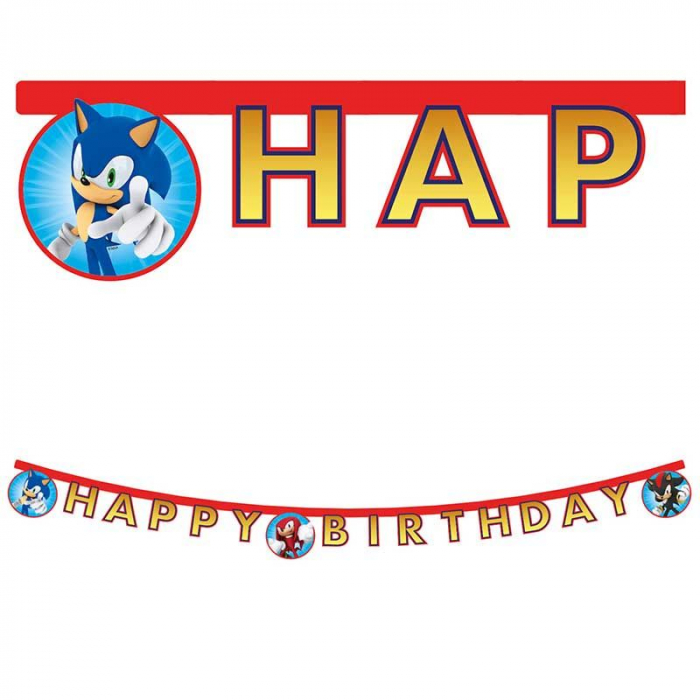 Ghirlanda decor Sonic Speed Happy Birthday Sign FS, 200 cm [1]