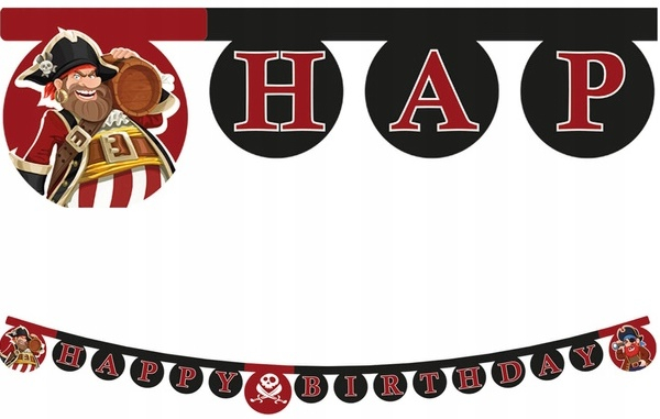 Ghirlanda decor Insula Piratilor, Happy Birthday Sign FS, 200 cm [2]