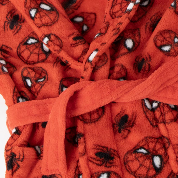 Halat baie coral fleece cu aplicatii pe gluga Spiderman [5]