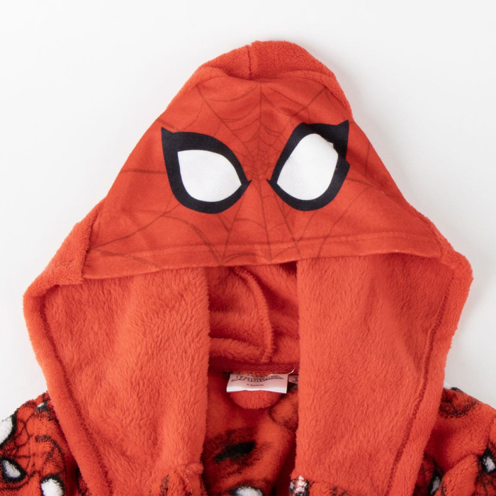 Halat baie coral fleece cu aplicatii pe gluga Spiderman [3]