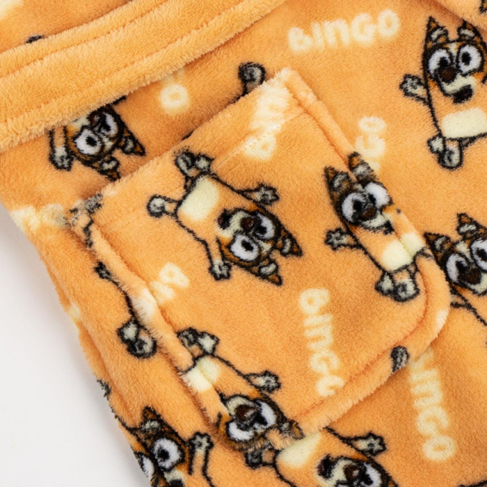 Halat baie coral fleece cu gluga si urechi, Bingo Bluey [5]