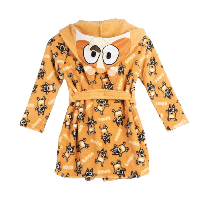 Halat baie coral fleece cu gluga si urechi, Bingo Bluey [2]