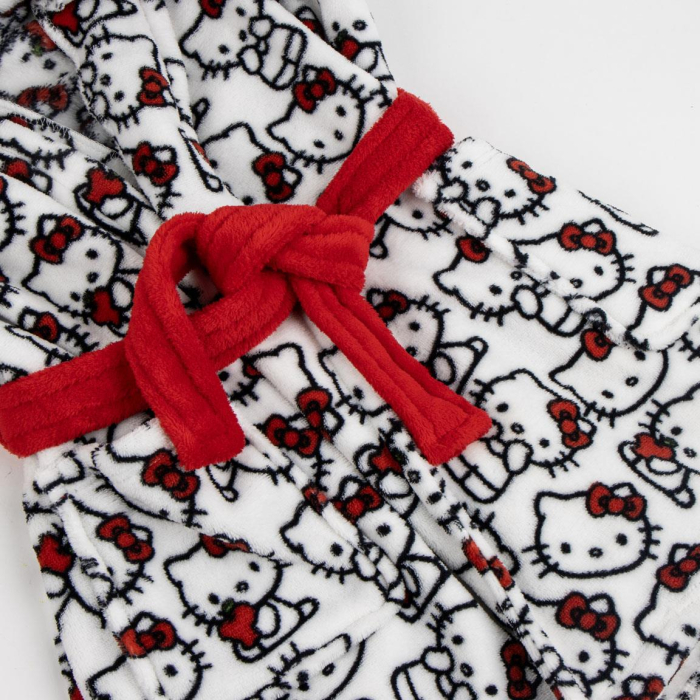 Halat baie coral fleece cu gluga si urechi, Hello Kitty [4]