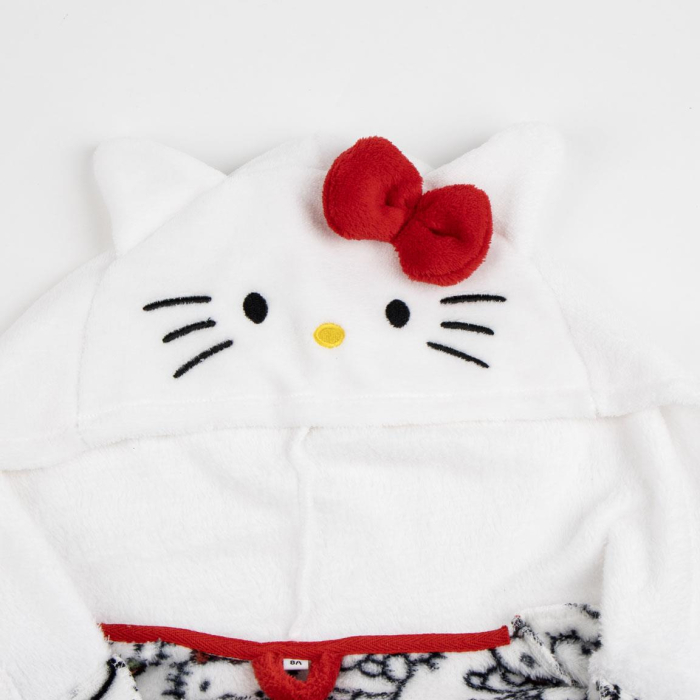 Halat baie coral fleece cu gluga si urechi, Hello Kitty [3]