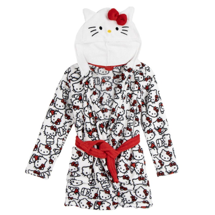 Halat baie coral fleece cu gluga si urechi, Hello Kitty [1]