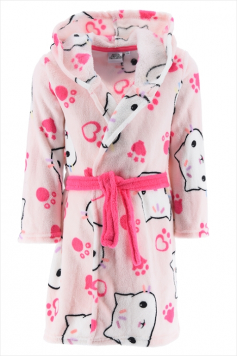 Halat baie cu gluga fleece coral Gabby's Dollhouse Cat [1]