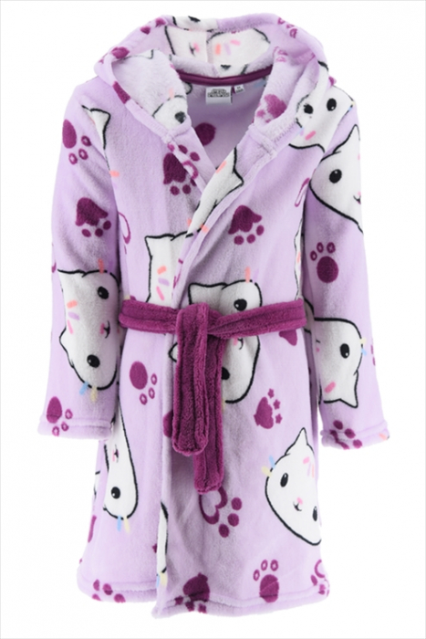 Halat baie cu gluga fleece coral Gabby's Dollhouse Cat [1]