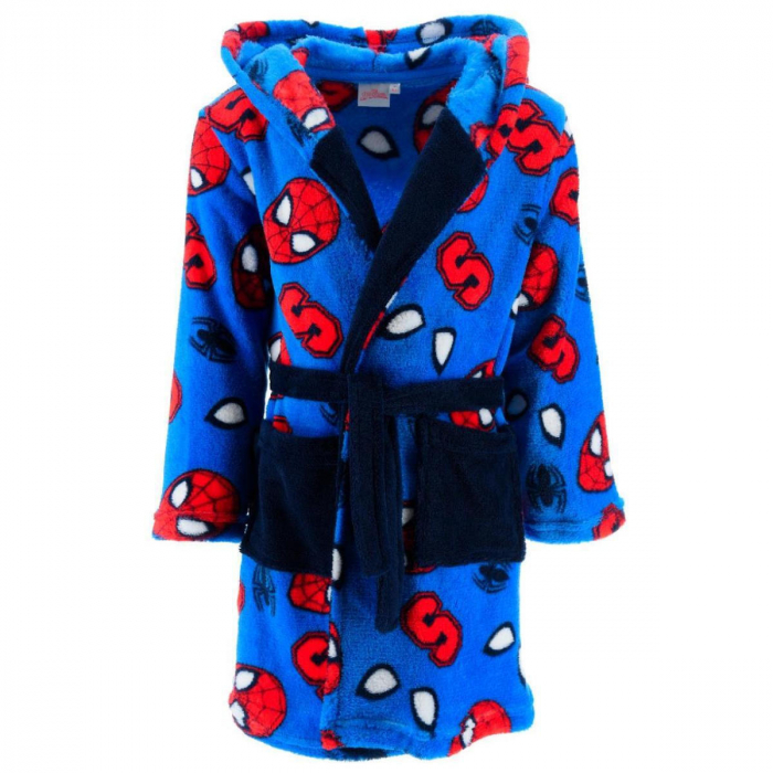 Halat baie cu gluga fleece coral Superheros Spiderman [1]