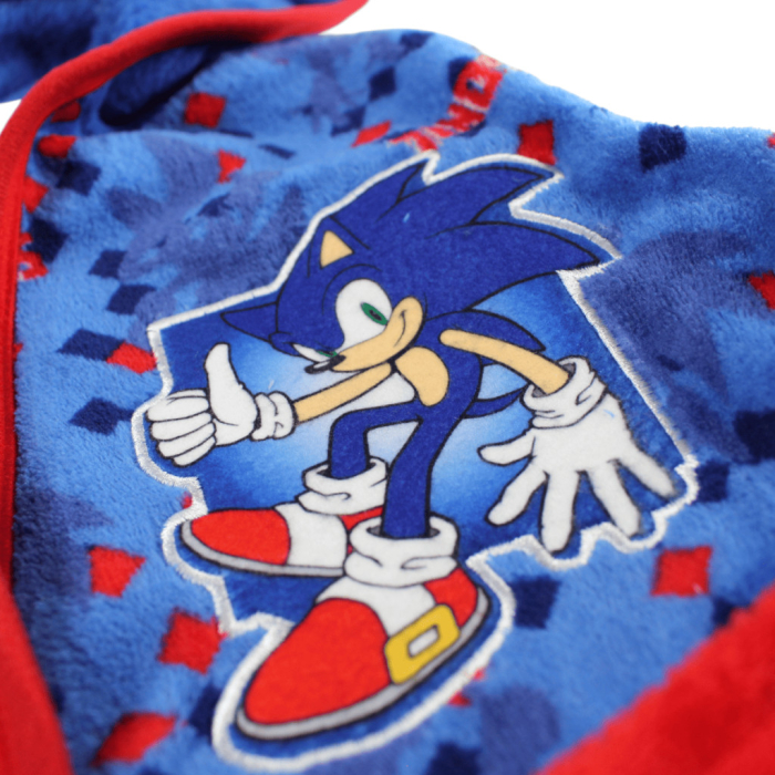 Halat baie cu gluga si urechi fleece coral Sonic the Hedgehog Cool [3]