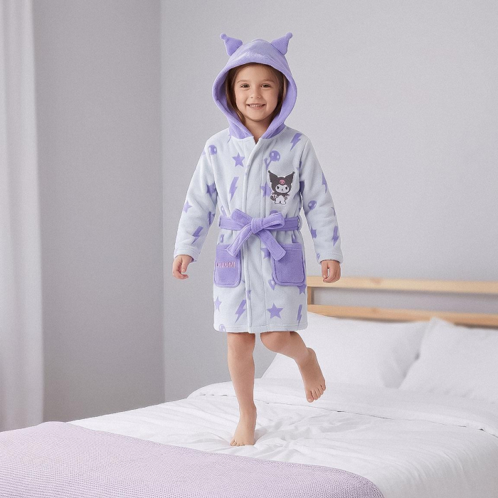 Halat de baie cu glugă și aplicații Hello Kitty Kuromi [7]