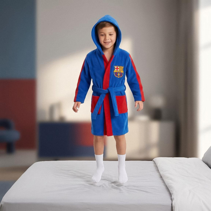 Halat de baie cu glugă și design FC Barcelona [7]