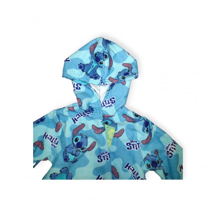 Halat de baie pentru copii, gluga si buzunare laterale din prosop Lilo & Stitch [3]