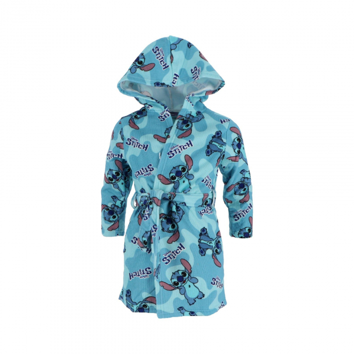 Halat de baie pentru copii, gluga si buzunare laterale din prosop Lilo & Stitch [1]