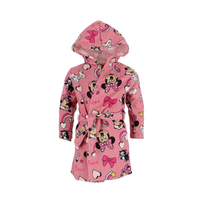 Halat de baie pentru copii, gluga si buzunare laterale din prosop Minnie Mouse [1]