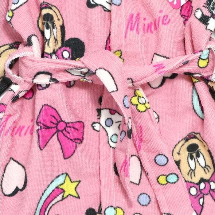 Halat de baie pentru copii, gluga si buzunare laterale din prosop Minnie Mouse [4]