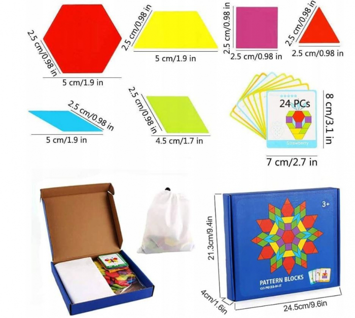 Puzzle geometric din lemn 155 piese [3]