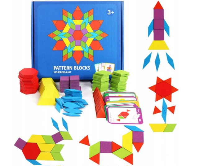 Puzzle geometric din lemn 155 piese [2]