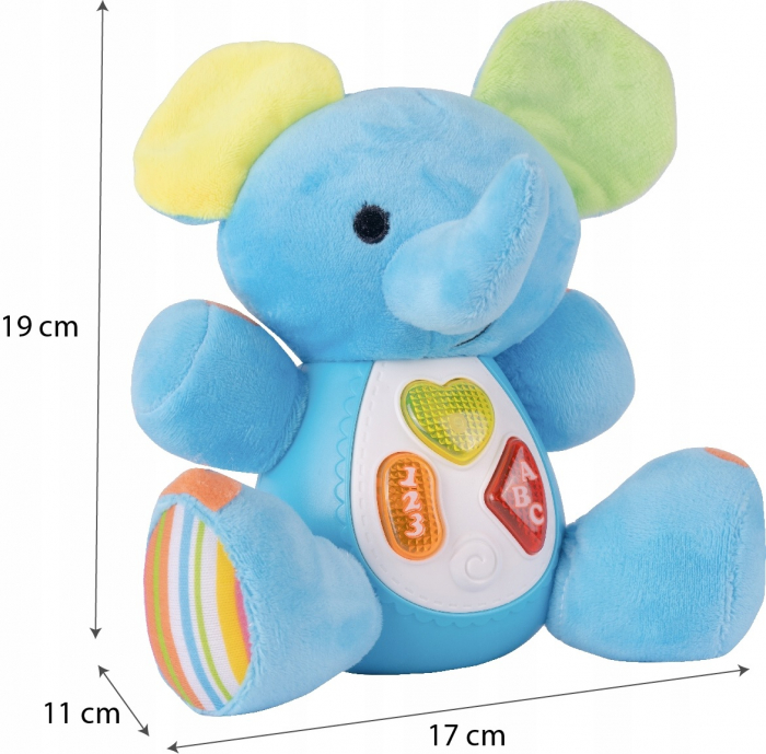Jucarie interactiv de plus cu sunete si lumini, elefant, 16 cm [3]