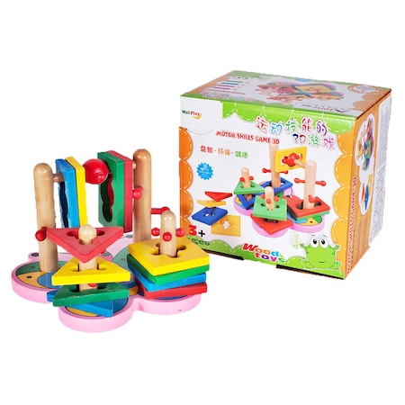 Jucarie educativa puzzle sortator 3D din lemn model fluture pentru copii [2]