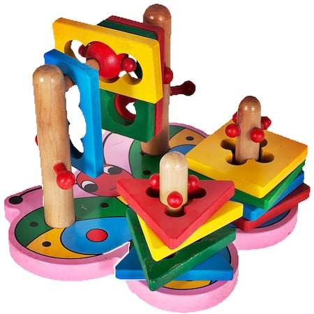 Jucarie educativa puzzle sortator 3D din lemn model fluture pentru copii [3]