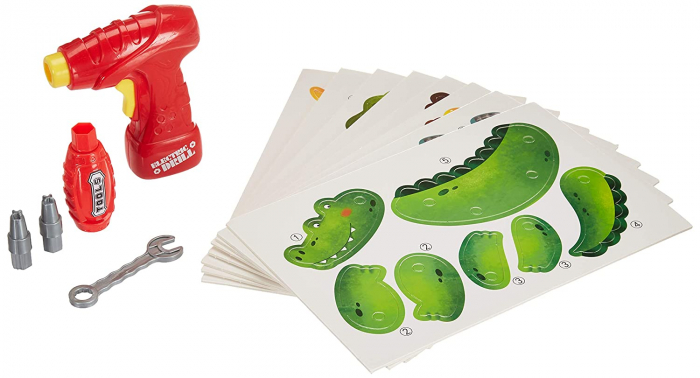 Jucarie educativa puzzle creativ Animale DYI cu valiza si surubelnita 120 piese [3]