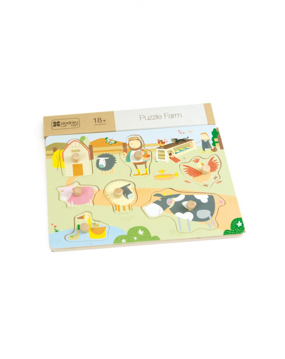 Puzzle din lemn incastru Ferma, 7 piese [4]