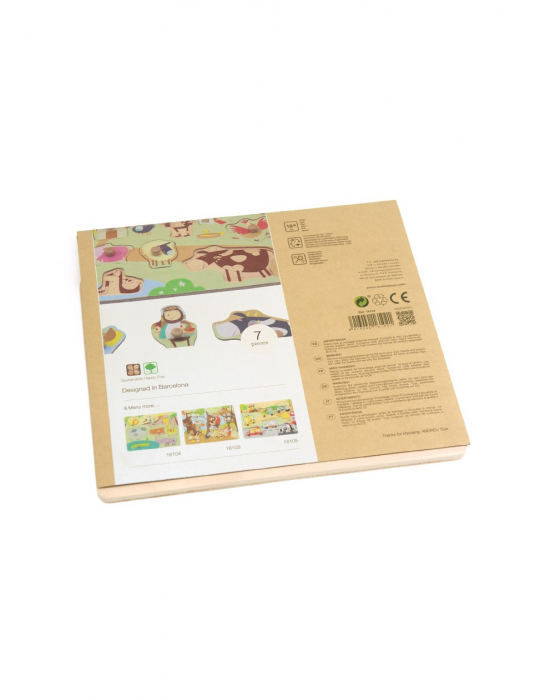 Puzzle din lemn incastru Ferma, 7 piese [6]