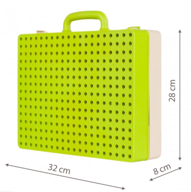 Jucarie educativa puzzle creativ Gear DYI cu valiza si surubelnita [10]