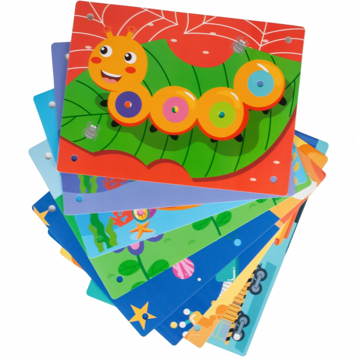 Jucarie educativa puzzle creativ Gear DYI cu valiza si surubelnita [3]