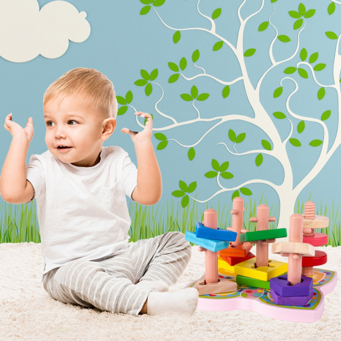 Jucarie educativa puzzle sortator din lemn 15 piese [9]