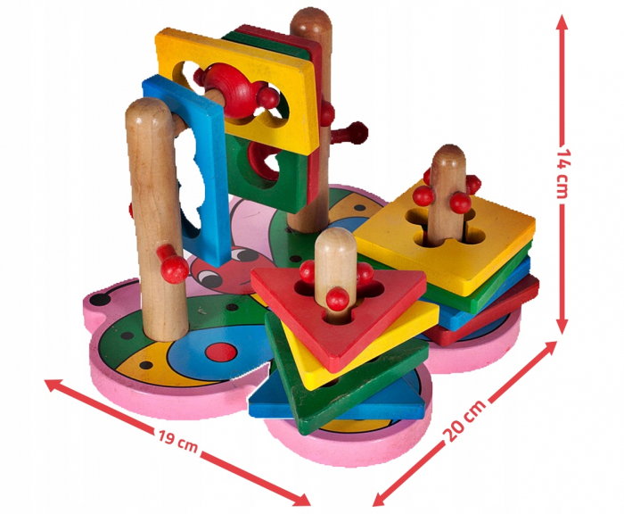 Jucarie educativa puzzle sortator din lemn 15 piese [15]