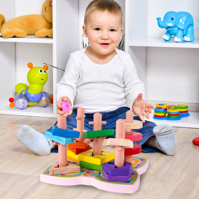 Jucarie educativa puzzle sortator din lemn 15 piese [8]