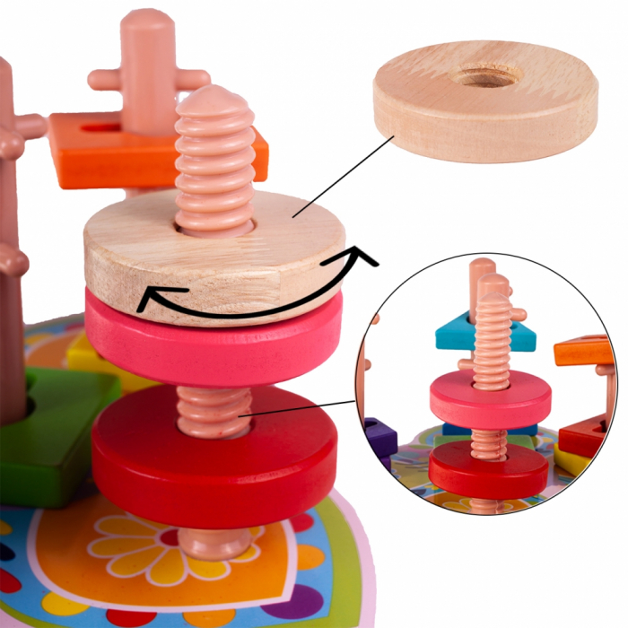 Jucarie educativa puzzle sortator din lemn 15 piese [10]