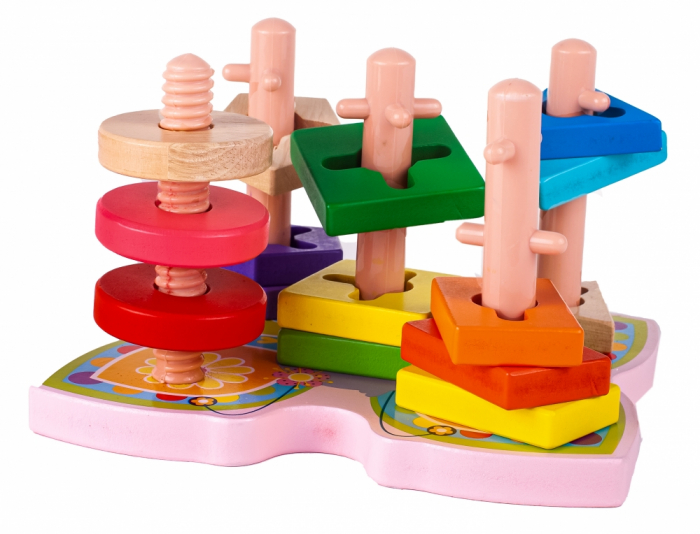 Jucarie educativa puzzle sortator din lemn 15 piese [11]