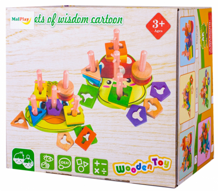 Jucarie educativa puzzle sortator din lemn 15 piese [5]