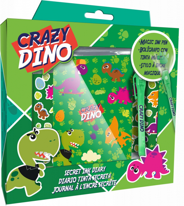 Jurnal secret Crazy Dino cu pix 23.5x22x5 cm [1]
