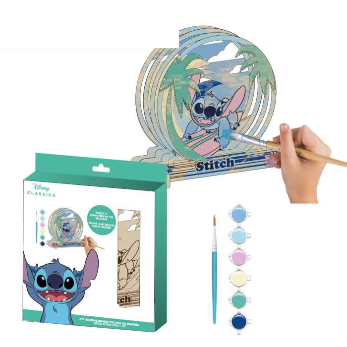 Kit din lemn picteaza si construieste tabloul Lilo & Stitch [1]
