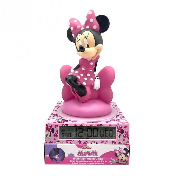 Lampa de veghe 3D, Minnie Mouse, cu ceas si data, 25x13,5x13cm [1]