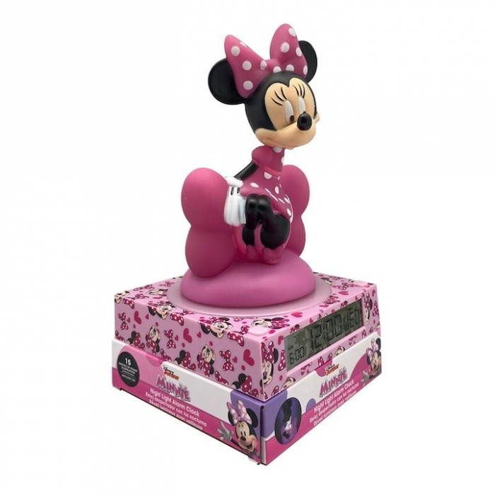 Lampa de veghe 3D, Minnie Mouse, cu ceas si data, 25x13,5x13cm [4]